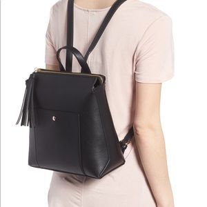 Sole Society Fluri Faux Leather Black Backpack